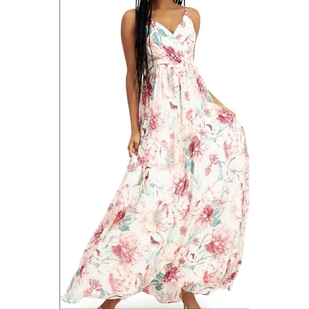 City Studio women Juniors 1 floral glitter evening dress bridesmaid prom